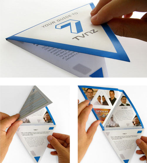 TVNZ-7---TRIANGULAR-FOLDING-BROCHURE Brochure Design Inspiration (64 Modern Brochure Examples)