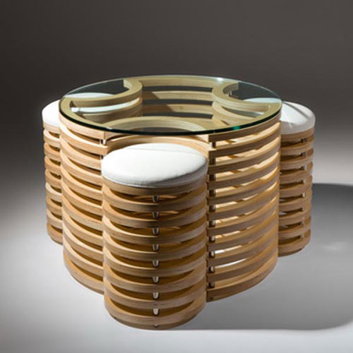 3D Coffee Table and Stools - Cool Examples Of Innovative Furniture Design