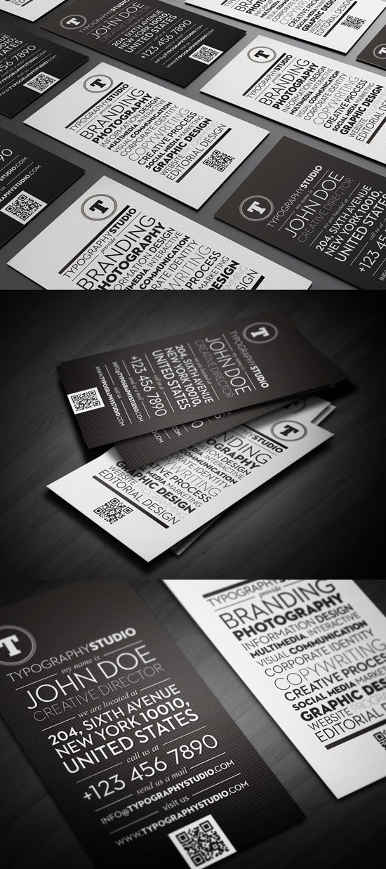 Typography Studio Business Card Inspiration