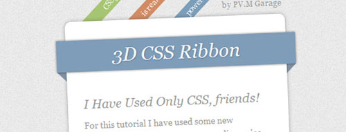 How To Create Depth And Nice 3D Ribbons Only Using CSS3