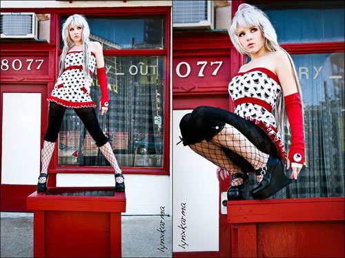Red Black Kitty Cat Fashion Photography