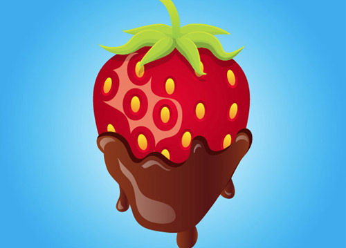 Create A Mouthwatering Chocolate Covered Strawberry Adobe Illustrator tutorial