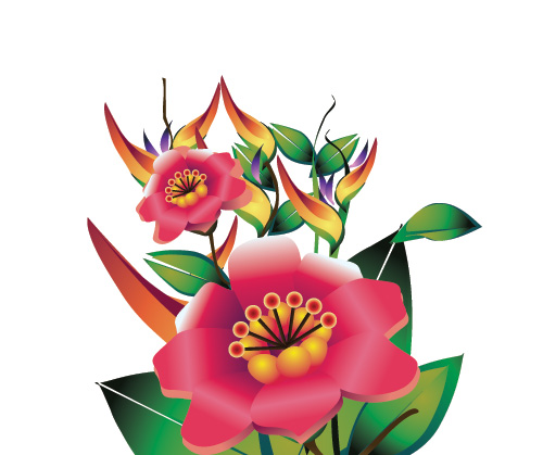 Flowers and leaves Adobe Illustrator tutorial