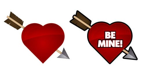 Create an arrow through a heart icon Adobe Illustrator tutorial