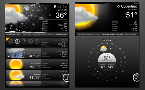 ACCU WEATHER for iPad iPad Design