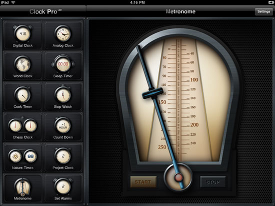 Clock Pro HD iPad Design
