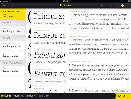 Fontbook iPad Design