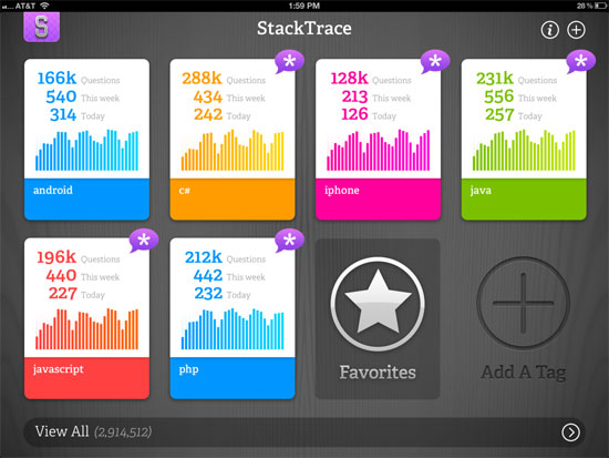 StackTrace iPad Design