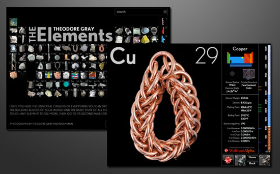 The Elements: A Visual Exploration iPad Design