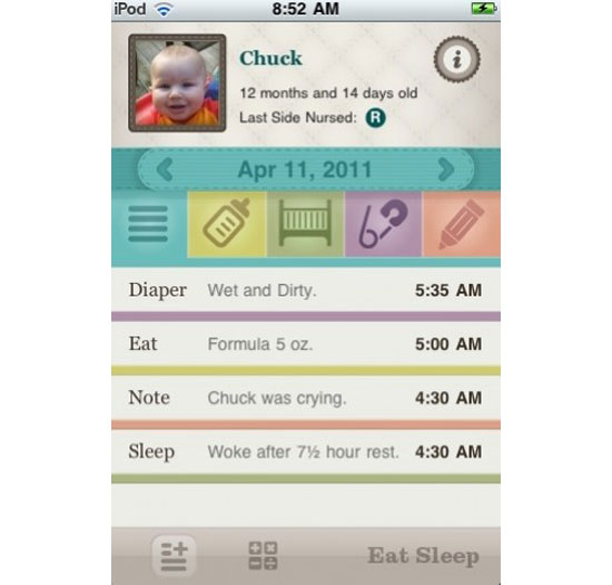 Eat Sleep Pro iPhone App Design Inspiration