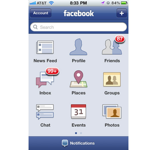 Facebook iPhone App Design Inspiration