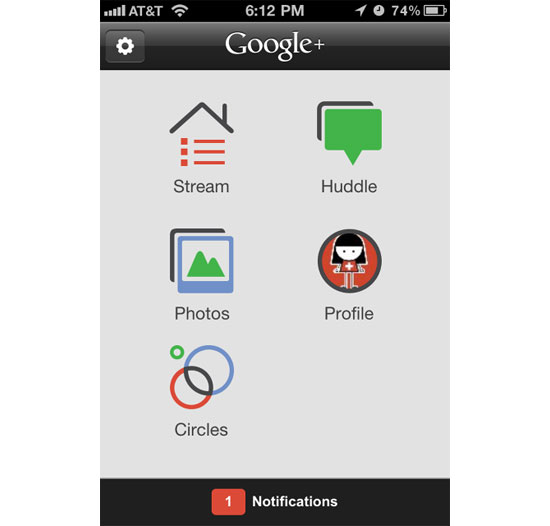 Google Plus iPhone App Design Inspiration