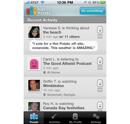 Hot Potato iPhone App Design Inspiration