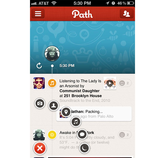 Path iPhone App Design Inspiration
