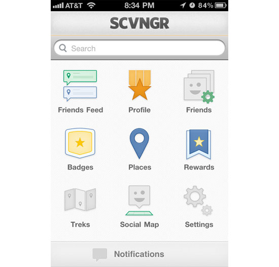 SCVNGR iPhone App Design Inspiration
