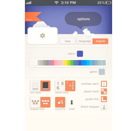 Sudoku iPhone App Design Inspiration