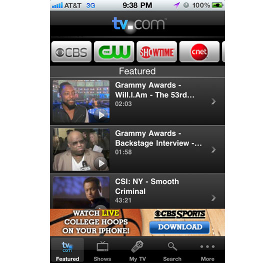 TV Now iPhone App Design Inspiration