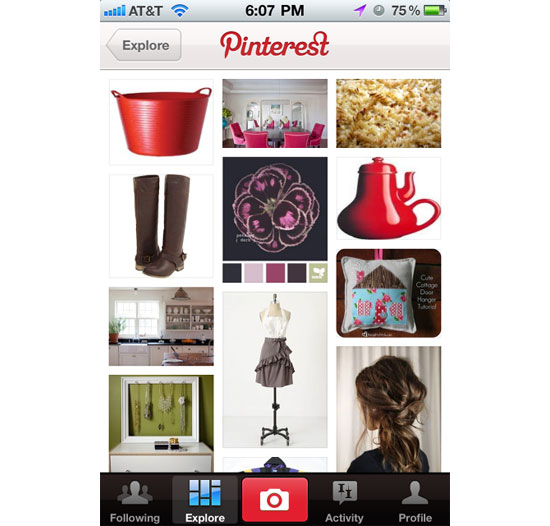 pinterest iPhone App Design Inspiration