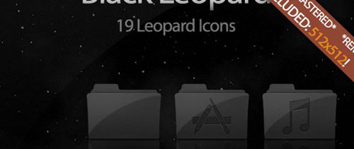 Black Leopard Icon Set - Apple And Mac OS Related