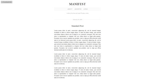 Manifest - Top Quality Free Minimalist WordPress Theme