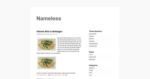 Nameless - Top Quality Free Minimalist WordPress Theme