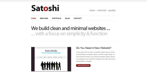 Satoshi - Top Quality Free Minimalist WordPress Theme