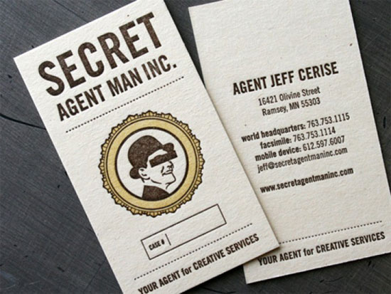 Secret Agent Man Business Card Inspiration