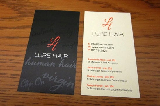 Lure Hair Business Card Design Inspiration