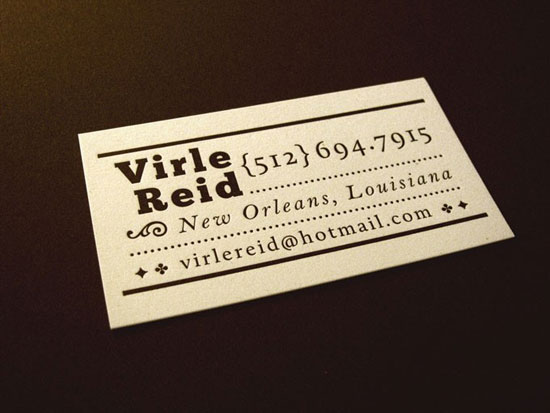 Virle Reid Business Card Design Inspiration
