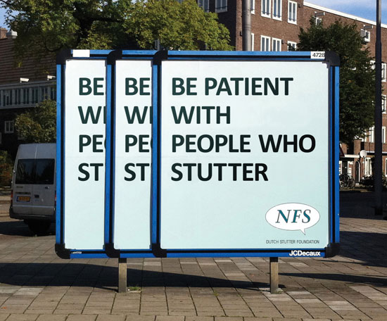 Be patient with people who stutter Outdoor Advertising