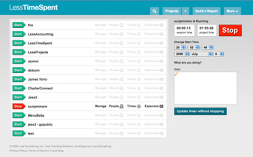 lesstimespent project management tool