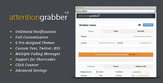 attentionGrabber: WordPress Notification Bar Plugin