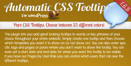 Automatic CSS Tooltip for WordPress Plugin