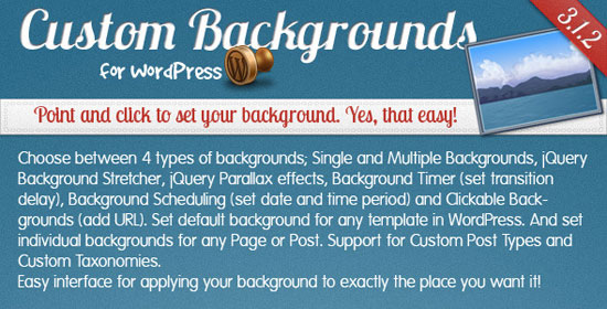 Custom Backgrounds for WordPress Plugin