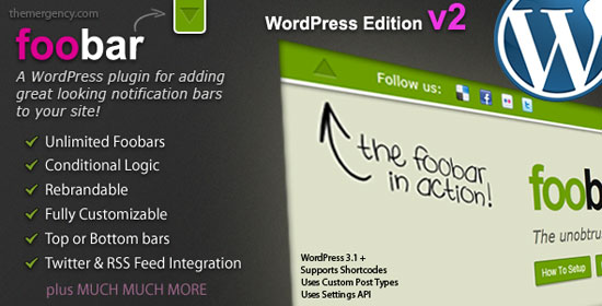 Foobar - WordPress Notification Bars Plugin