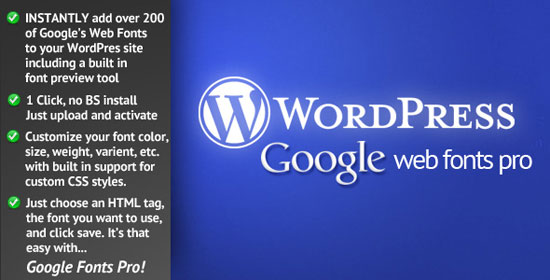 Google Web Fonts for WordPress Plugin