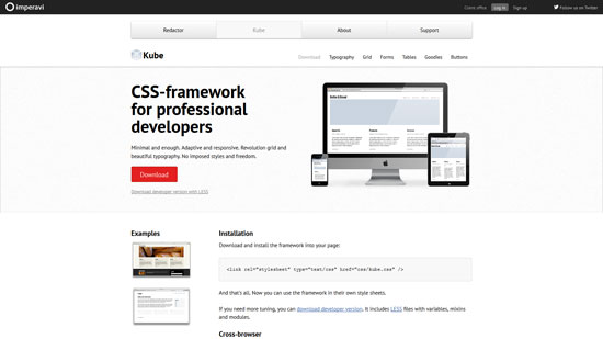 Kube: CSS-framework for professional developers
