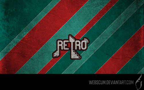 Retro red and green wallpaper