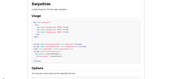 SwipeSlide: A Zepto Plugin for iOS like swipe navigation