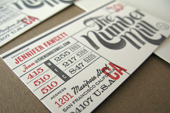 The Number Mill Business Card design Inspiration
