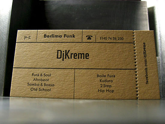 DJ Kreme Business Card Inspiration