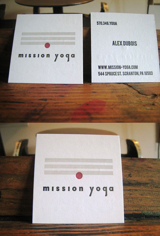 Mission Yoga Business Card Inspiration
