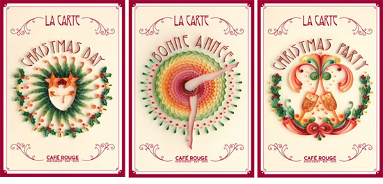 Cafe Rouge Christmas Look Paper Art Design