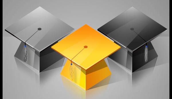 Create a High-Gloss Graduation Hat Icon Design
