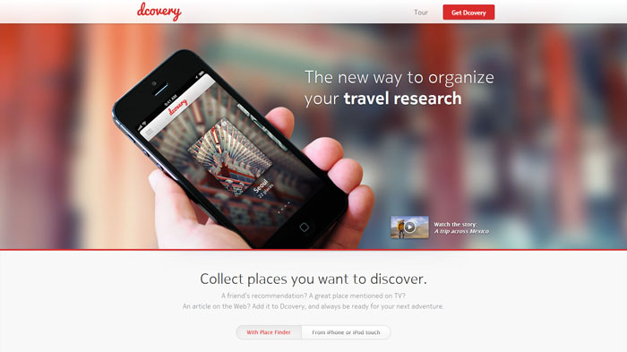dcovery.com Landing page design