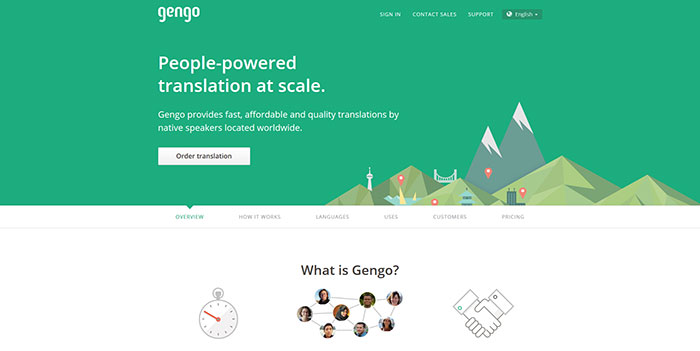 gengo.com Landing page design