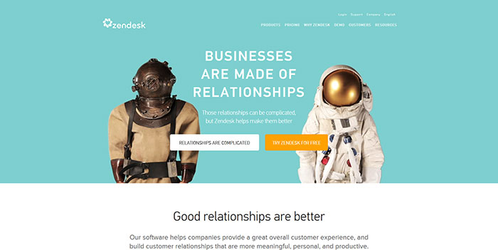 zendesk.com着陆页面设计