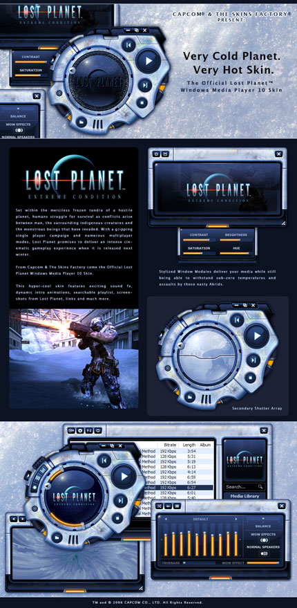 Lost Planet Windows Media Player skin