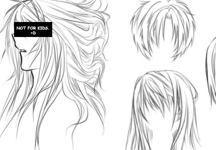 anime guys with long hair. Anime hair brush by orexchan