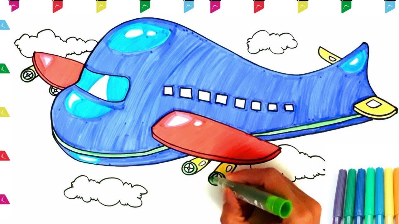 How to draw aeroplane step by step | airplane | How to draw aeroplane step  by step | By Drawing School For KidsFacebook